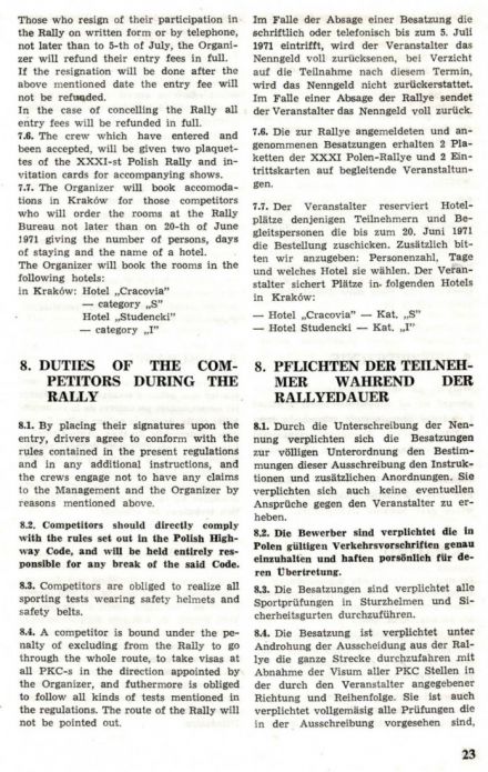 Rajd Polski - 1971r.